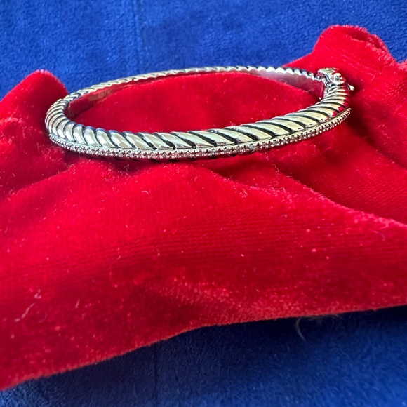 Jewelry - Sterling silver plated and diamond bangle bracelet